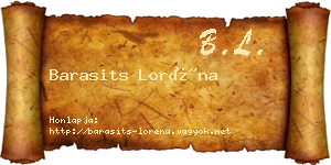 Barasits Loréna névjegykártya